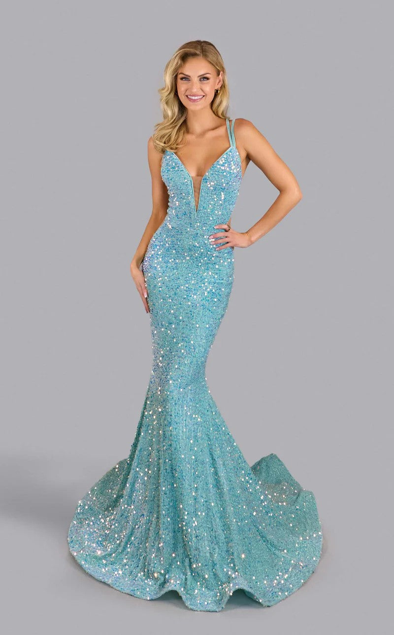 Prom Dresses Mermaid Prom Long Formal Dress Baby Blue