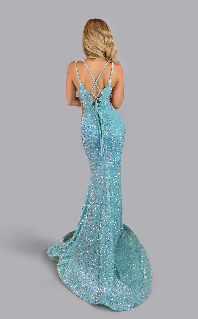 Prom Dresses Mermaid Prom Long Formal Dress Baby Blue