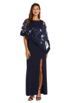Mother of the Bride Dresses Long Sequin Mother of the Bride Poncho Dress Navy