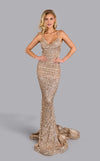 Prom Dresses Fitted Long Formal Sequin Prom Dress Gold