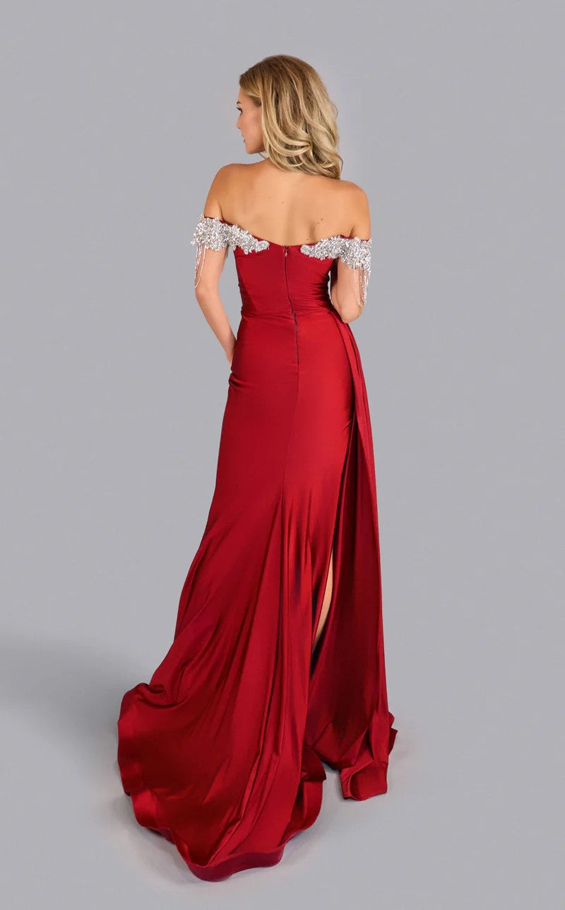 Prom Dresses Long Formal Beaded Fringe Prom Dress Red
