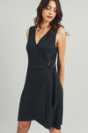 Cocktail Dresses Short Sleeveless Wrap Dress Black