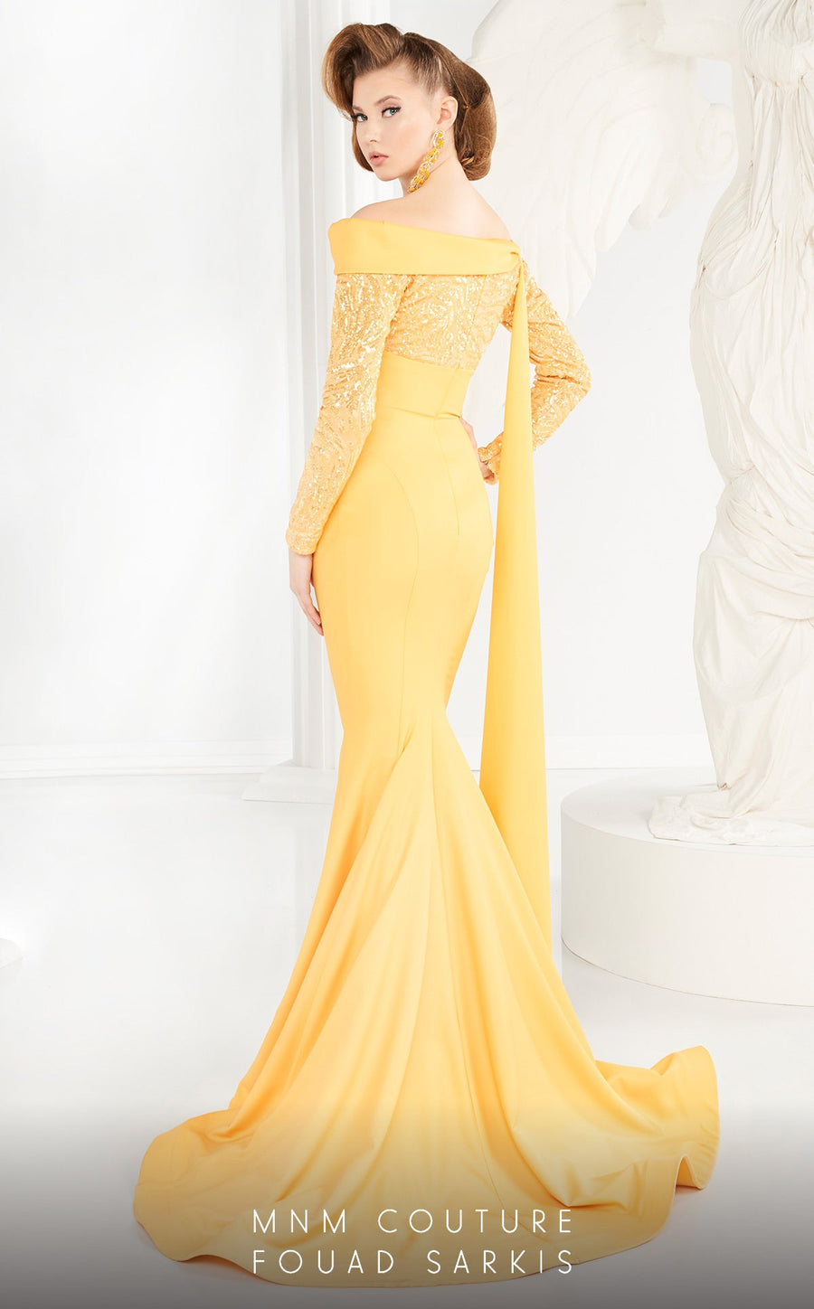 Formal Dresses Long Formal Mermaid Beaded Evening Dress Yellow
