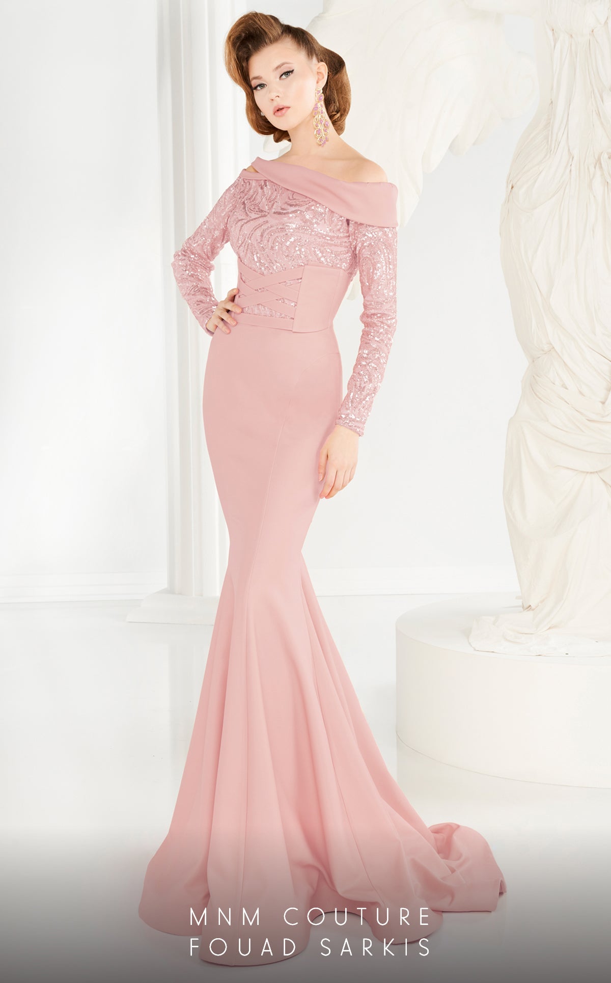 Formal Dresses Long Formal Mermaid Beaded Evening Dress Salmon