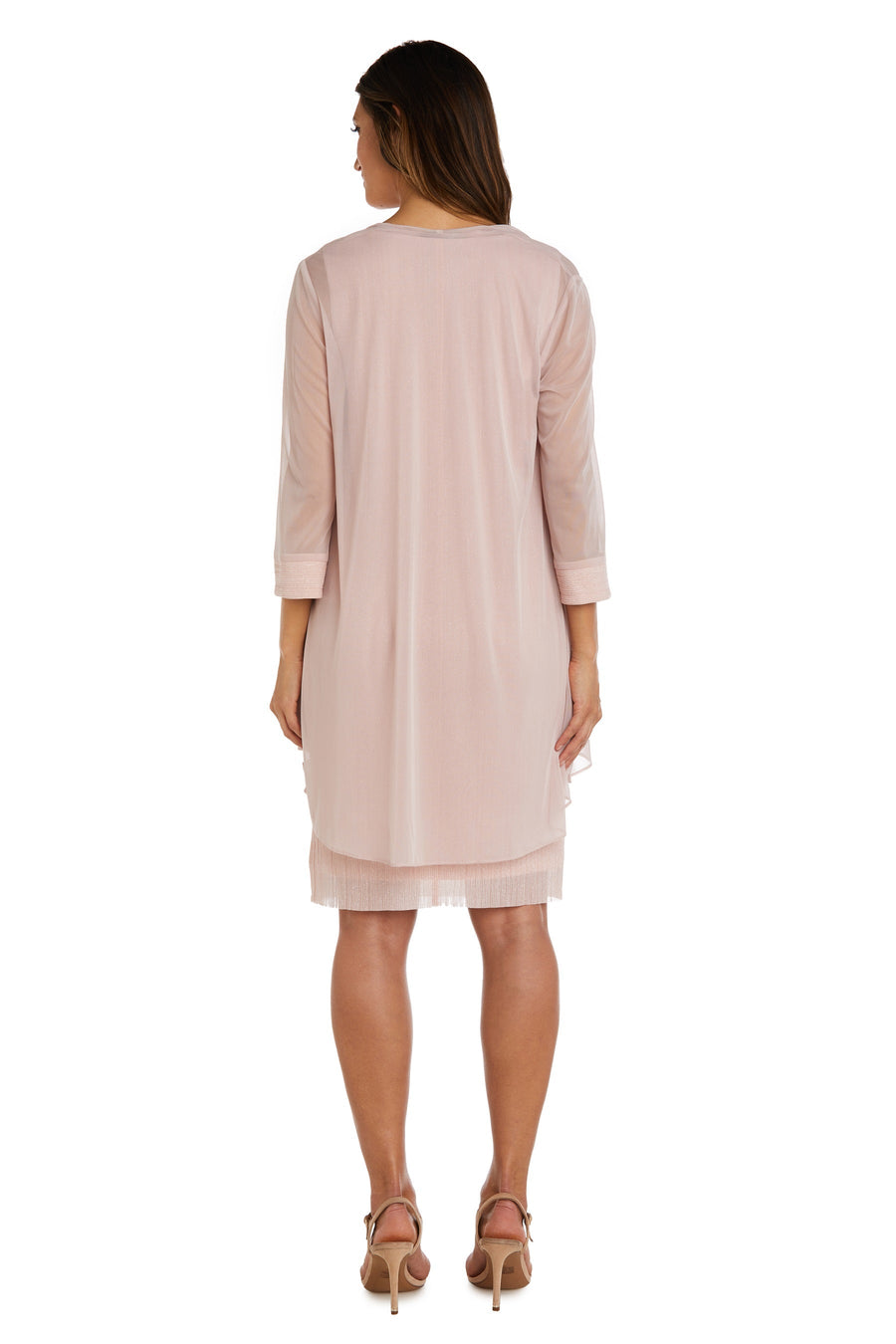 Mother of the Bride Dresses Glitter Short Two Piece Mother of the Bride Jacket Dress Blush