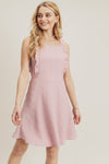 Cocktail Dresses Short Sleeveless Frilled Strap Dress Pink
