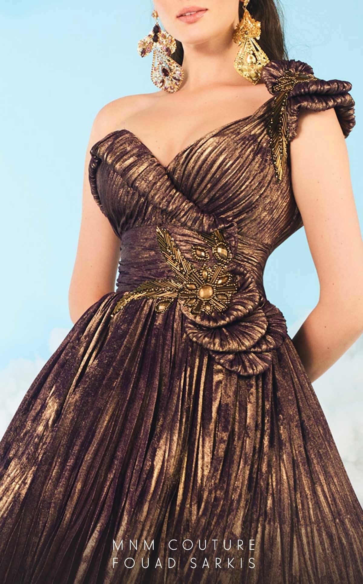Cocktail Dresses Beaded Formal A Line Metallic Tea Length Dress Bronze