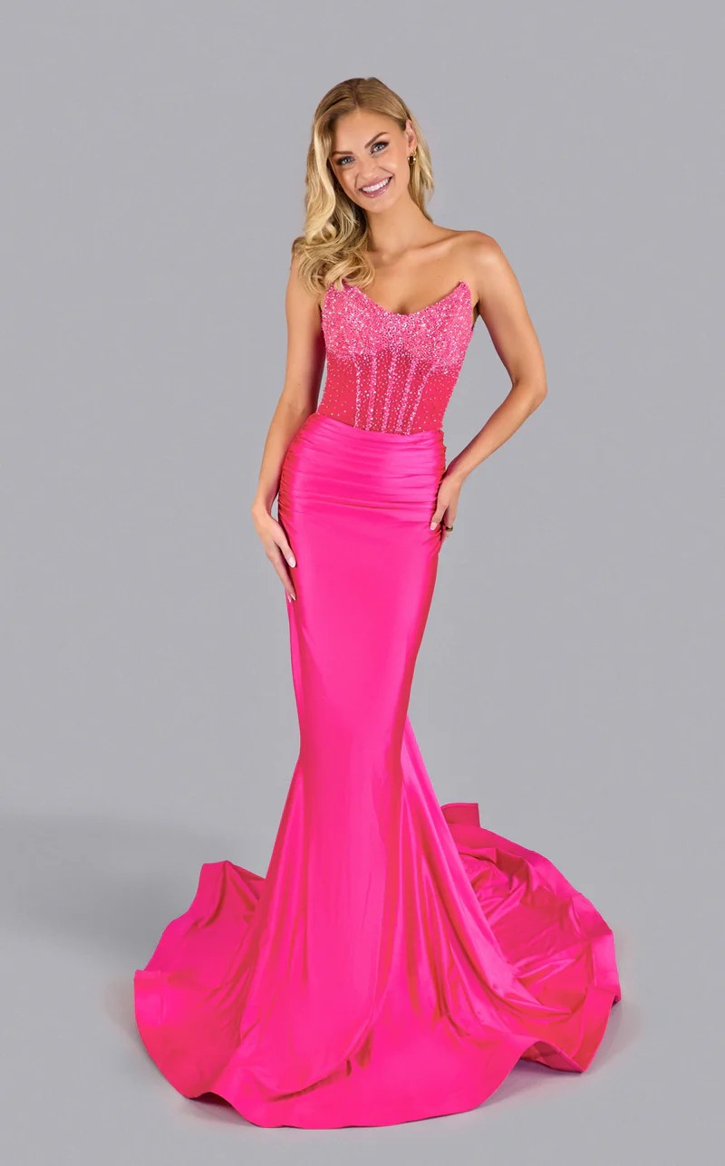 Prom Dresses Mermaid Prom Long Formal Evening Dress Dark Neon Pink
