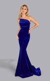 Prom Dresses Fitted Long Formal Velvet Prom Dress Royal