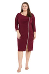 Plus Size Dresses Short Fitted Plus Size Cocktail Knee Length Dress Merlot