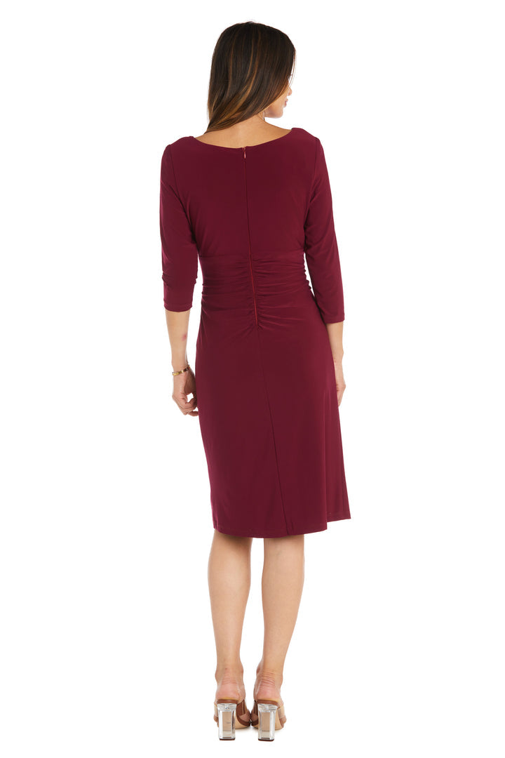Cocktail Dresses Short Fitted Cocktail Knee Length Dress Merlot