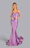 Prom Dresses Fitted Long Formal Evening Slit Prom Dress Lavender Mist