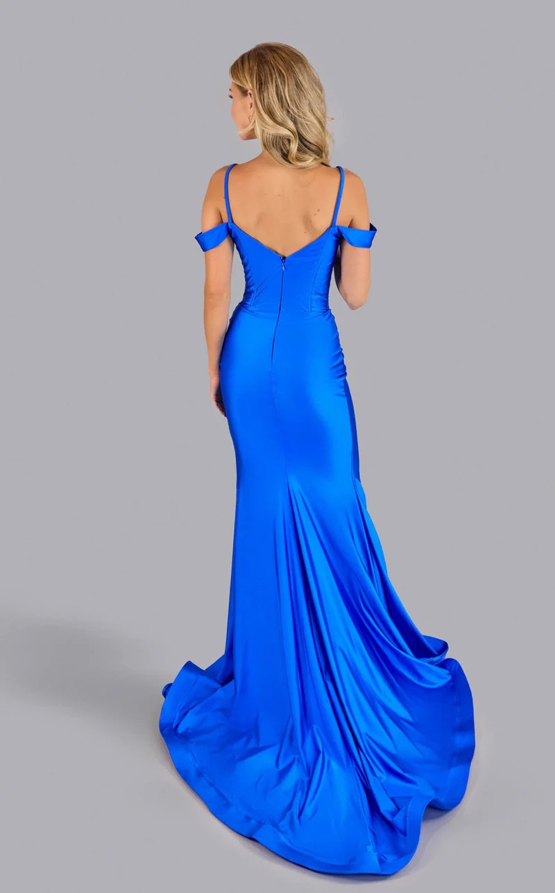 Prom Dresses Fitted High Slit Long Formal Prom Dress Royal