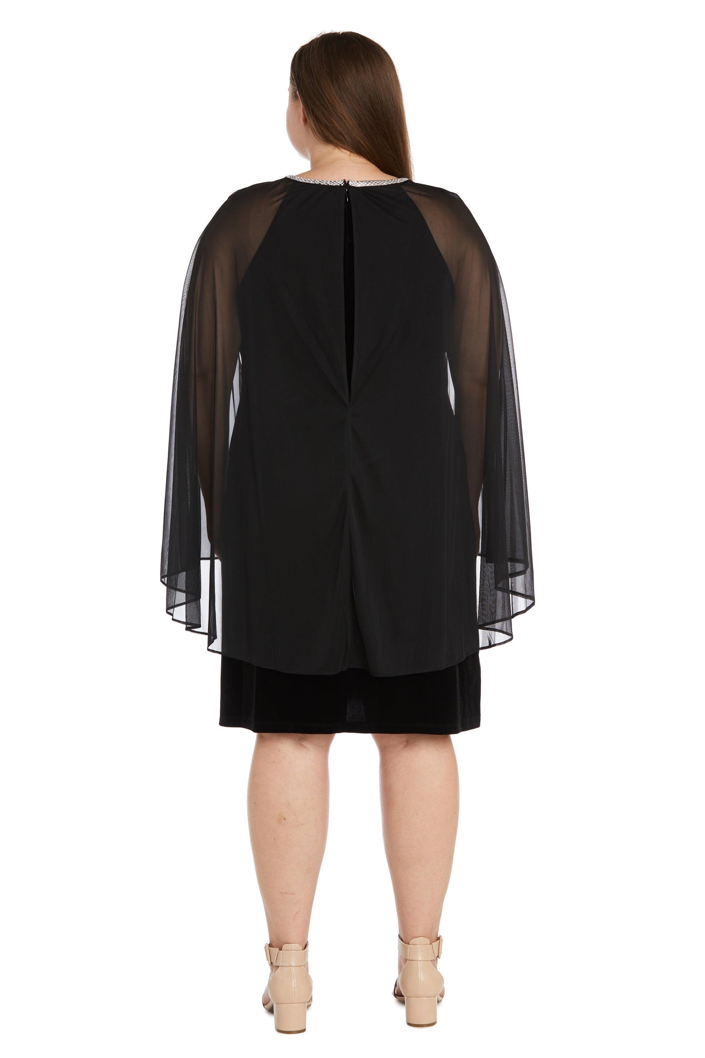 R&M Richards 2641W Short Plus Size Velvet Dress