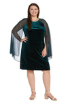 R&M Richards 2641W Short Plus Size Velvet Dress
