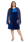 R&M Richards 2641W Short Plus Size Velvet Dress