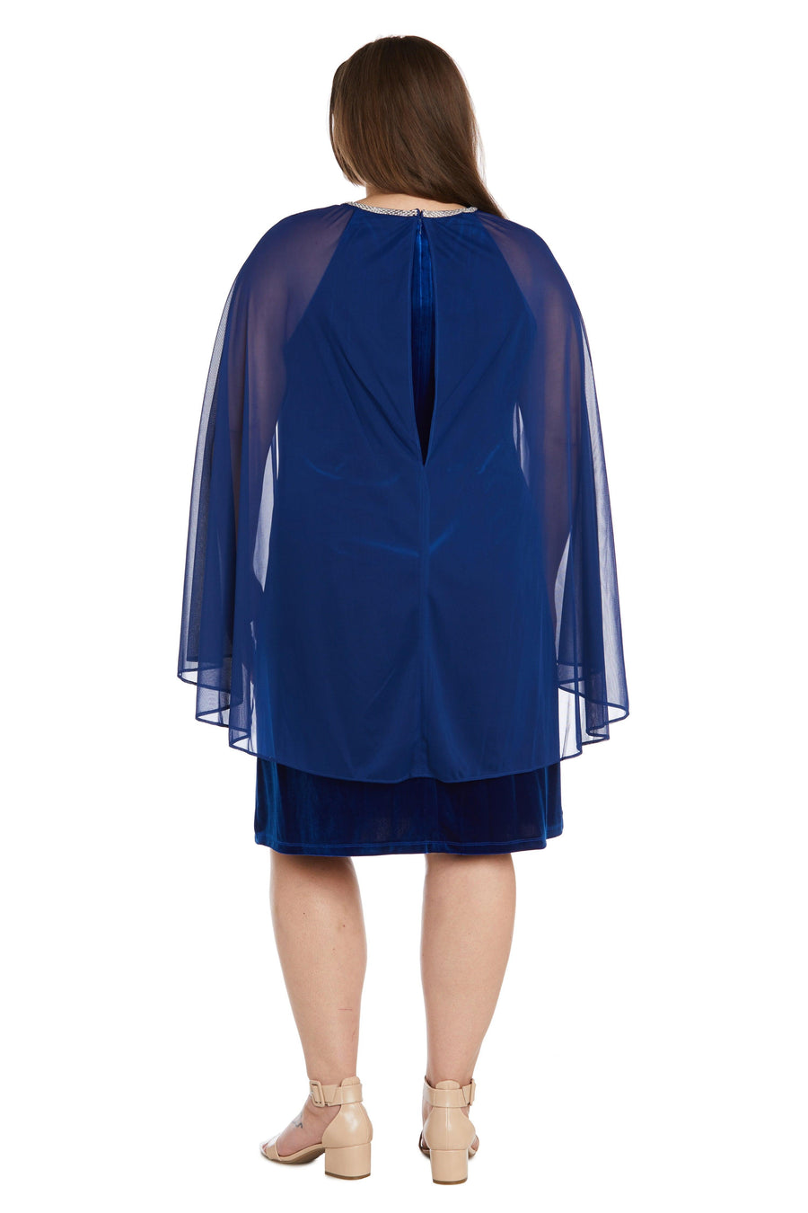 R&M Richards 2641W Short Plus Size Velvet Dress