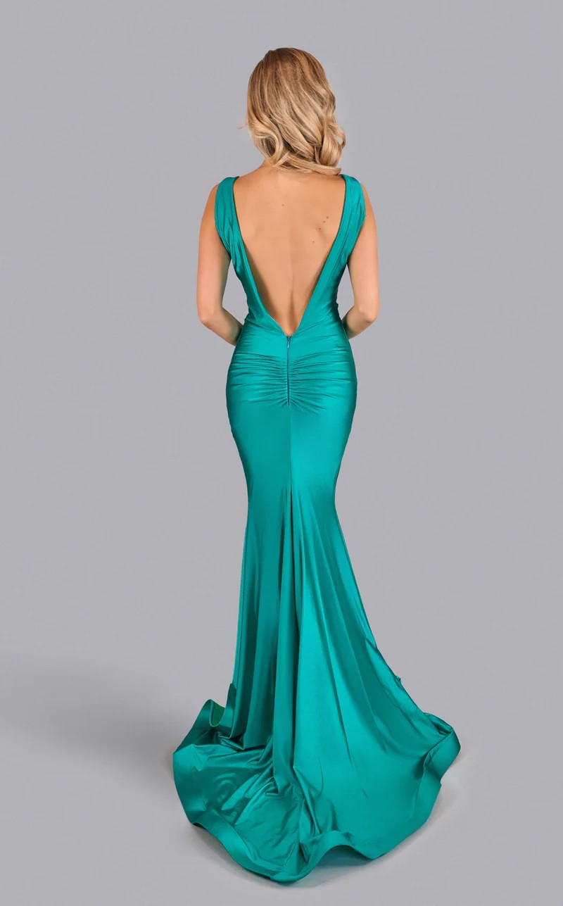 Prom Dresses Long Formal Fitted Slit Prom Dress Jade