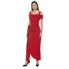 Jumpsuit  Off Shoulder Tie Side Faux Sarong Overlay Crepe Jumpsuit Paprika
