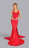 Prom Dresses Long Formal Prom Fitted Mermaid Dress Red
