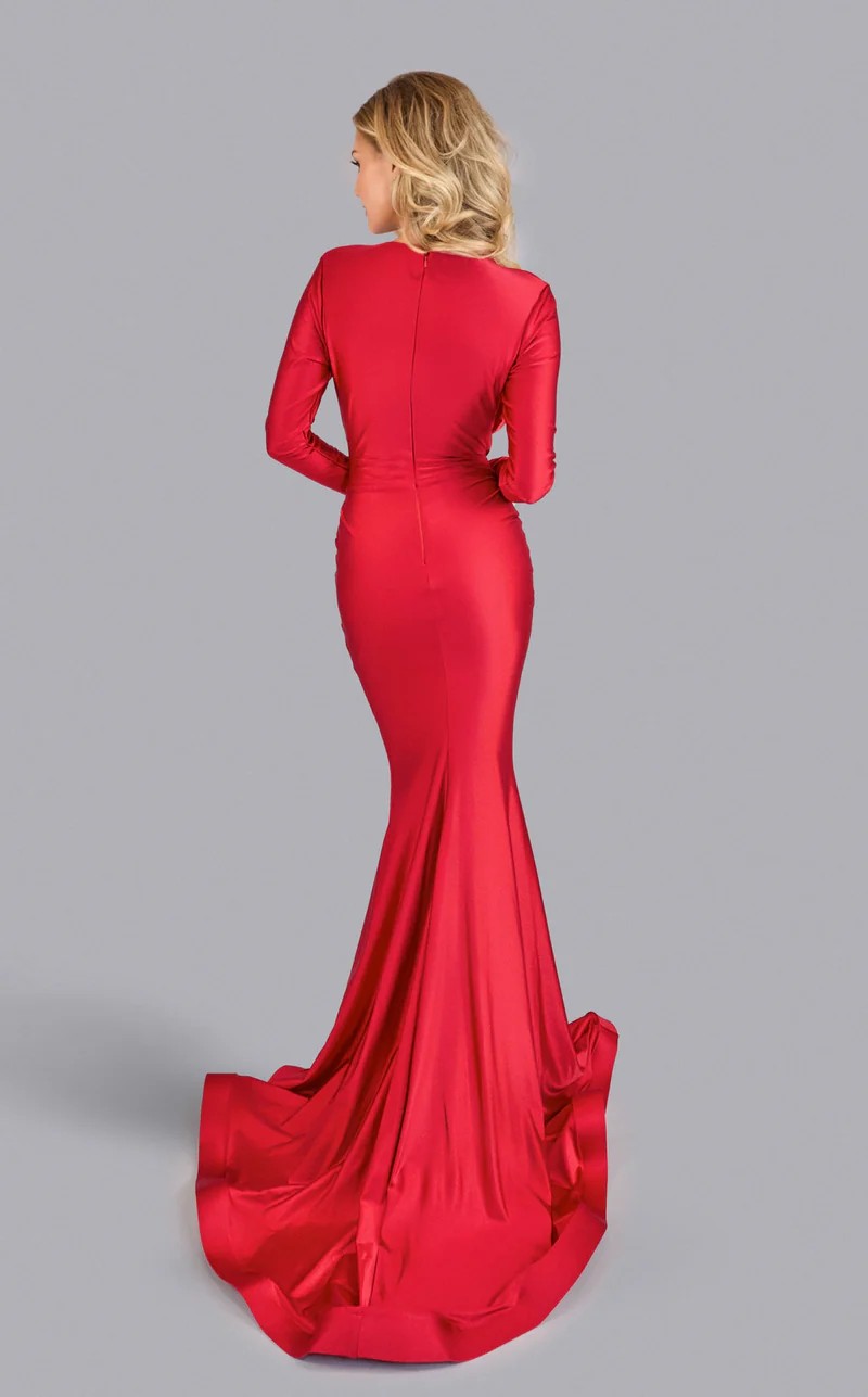 Prom Dresses Pleated Long Formal Prom Dress Red