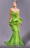 Formal Dresses Long Formal Ruffle Peplum Evening Dress Olive