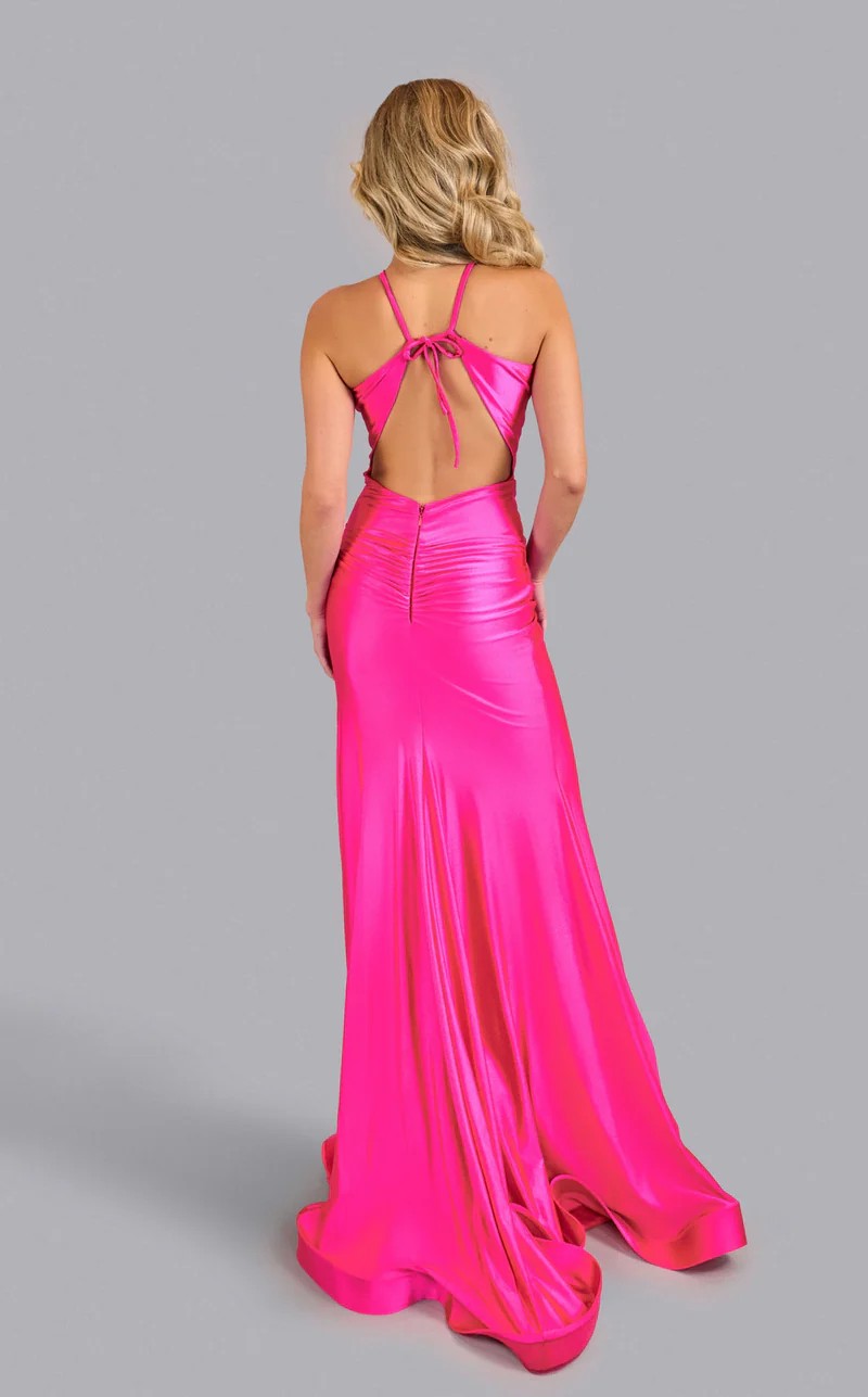 Prom Dresses Fitted Long Formal Slit Prom Dress Fuchsia