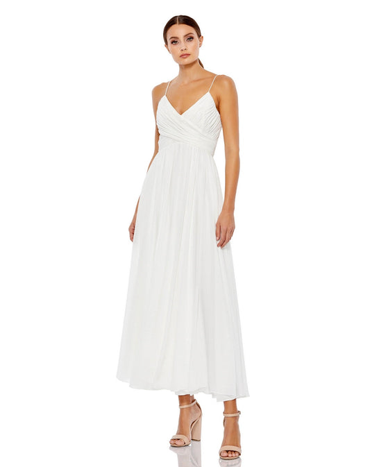 Formal Dresses Formal Midi Spaghetti Strap Dress White