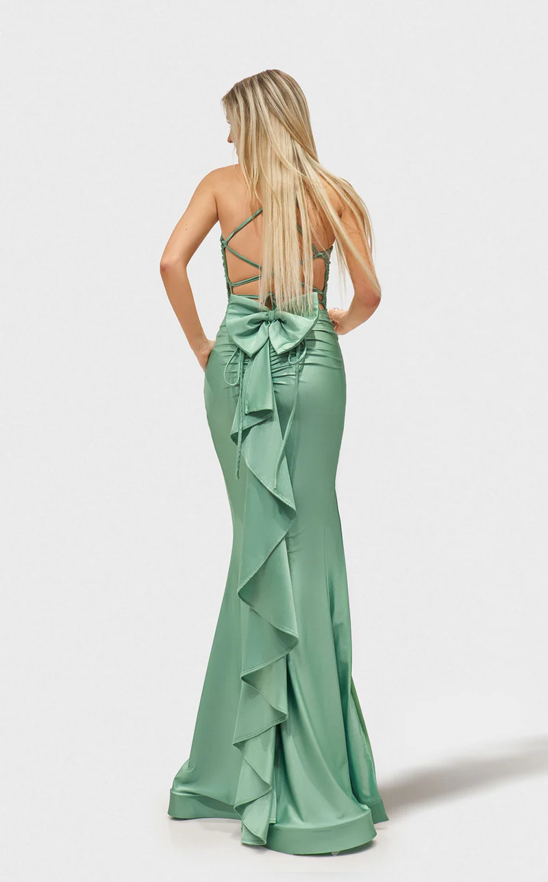 Prom Dresses Mermaid Fit Long Formal Slit Prom Dress Pistachio