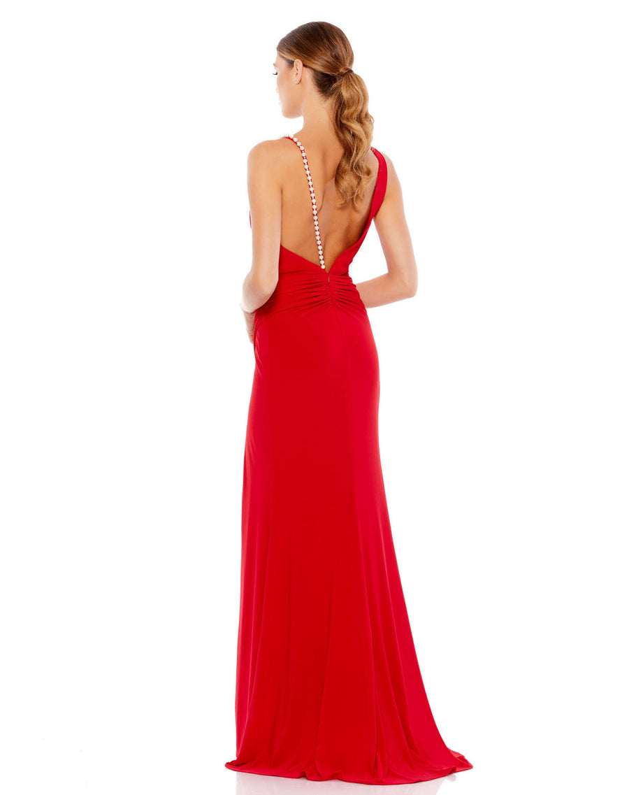 Prom Dresses Long Formal Prom Pearl Strap Dress Red