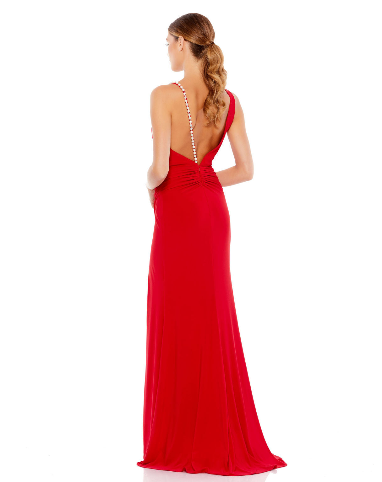Prom Dresses Long Formal Prom Pearl Strap Dress Red