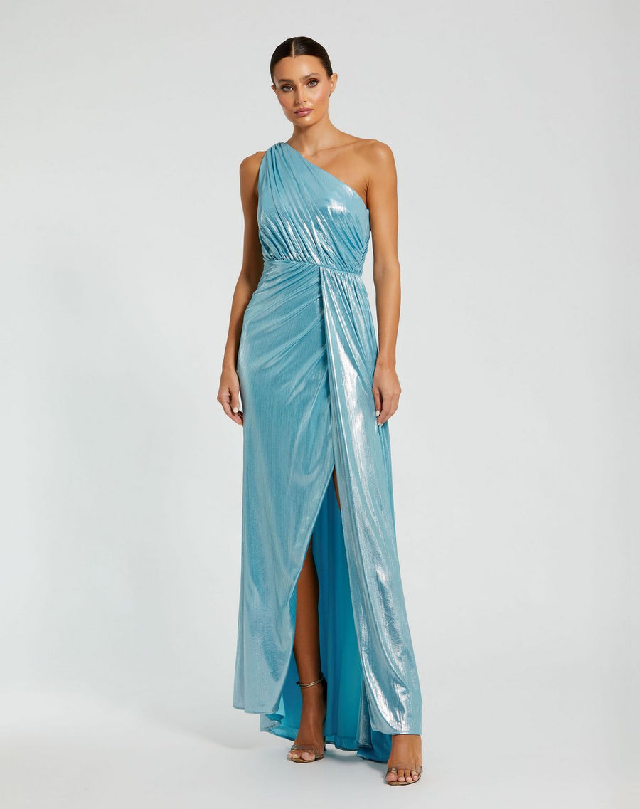 Prom Dresses Prom Long One Shoulder Dress Ice Blue