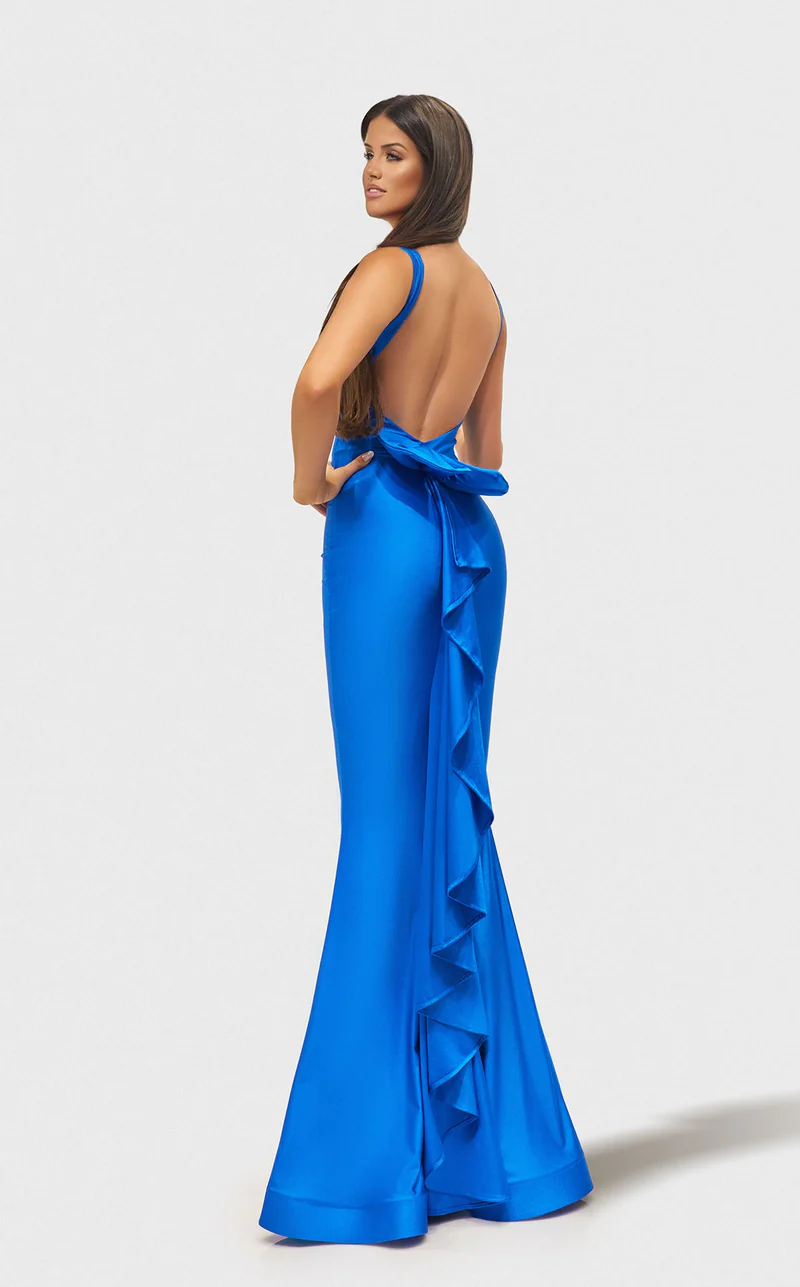 Prom Dresses Fitted Prom Long Formal Evening Dress Medium Blue