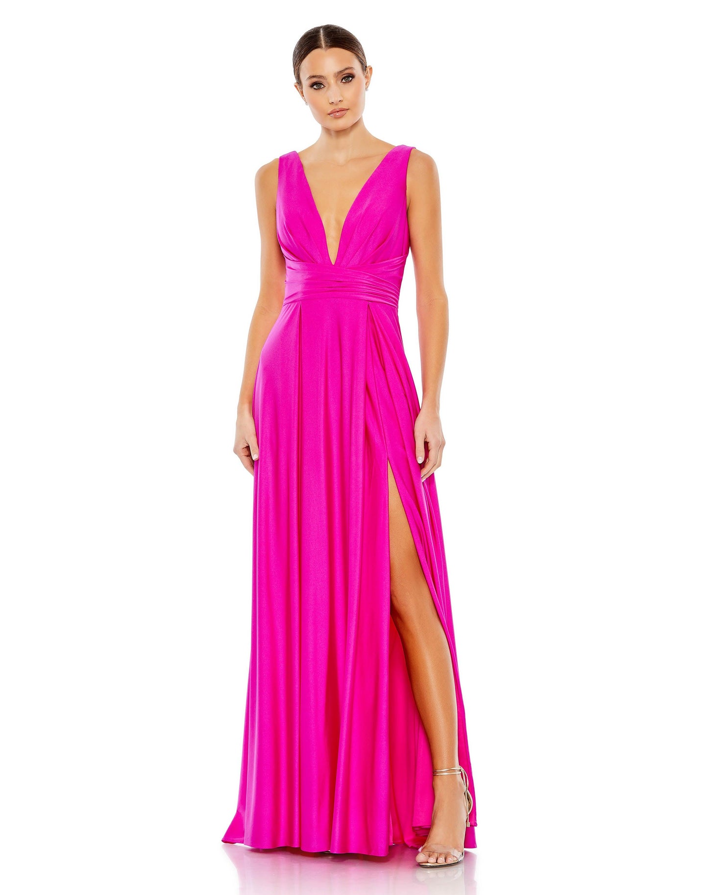 Prom Dresses Long Sleeveless Formal Prom Gown Hot Pink