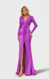 Formal Dresses Long Sleeve Formal Slit Evening Dress Medium Pink