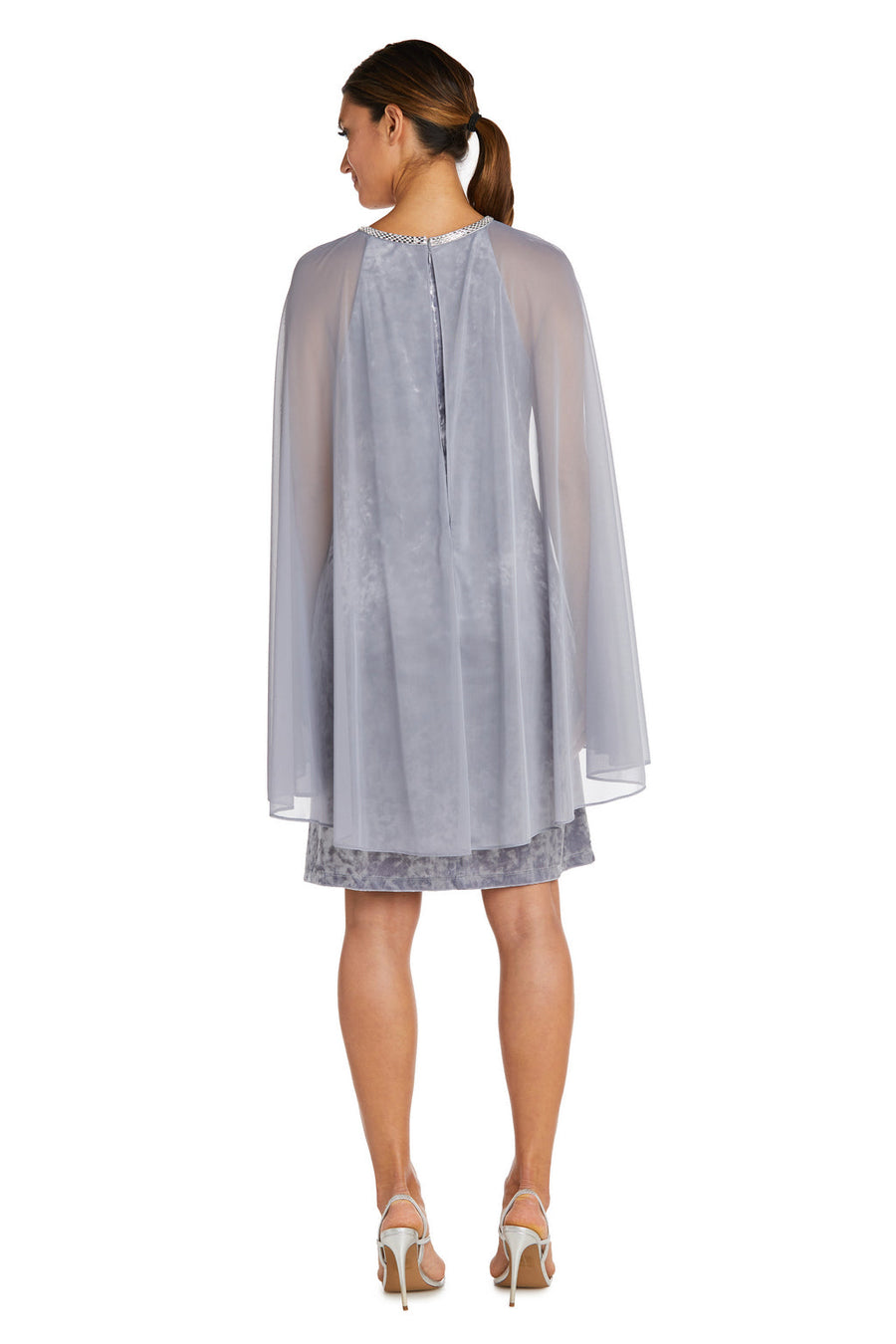 Cocktail Dresses Short Cocktail Mother of the Bride Cape Dress Charcoal