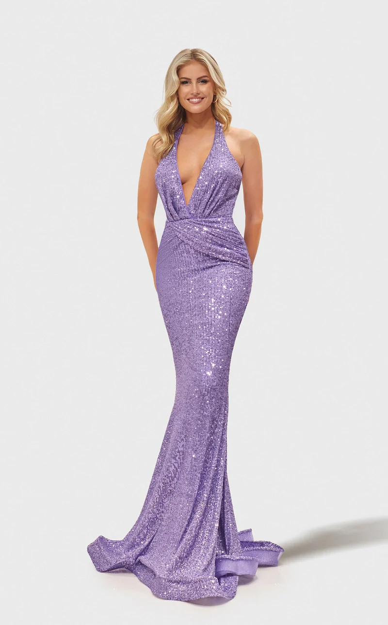 Prom Dresses Long Formal  Mermaid Sequin Prom Dress Purple