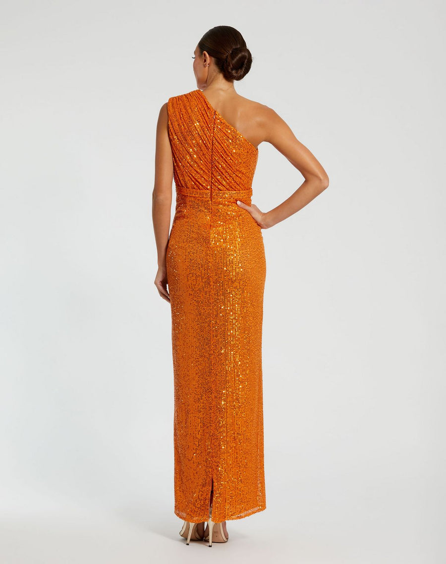Prom Dresses Long One Shoulder Formal Prom Gown Orange