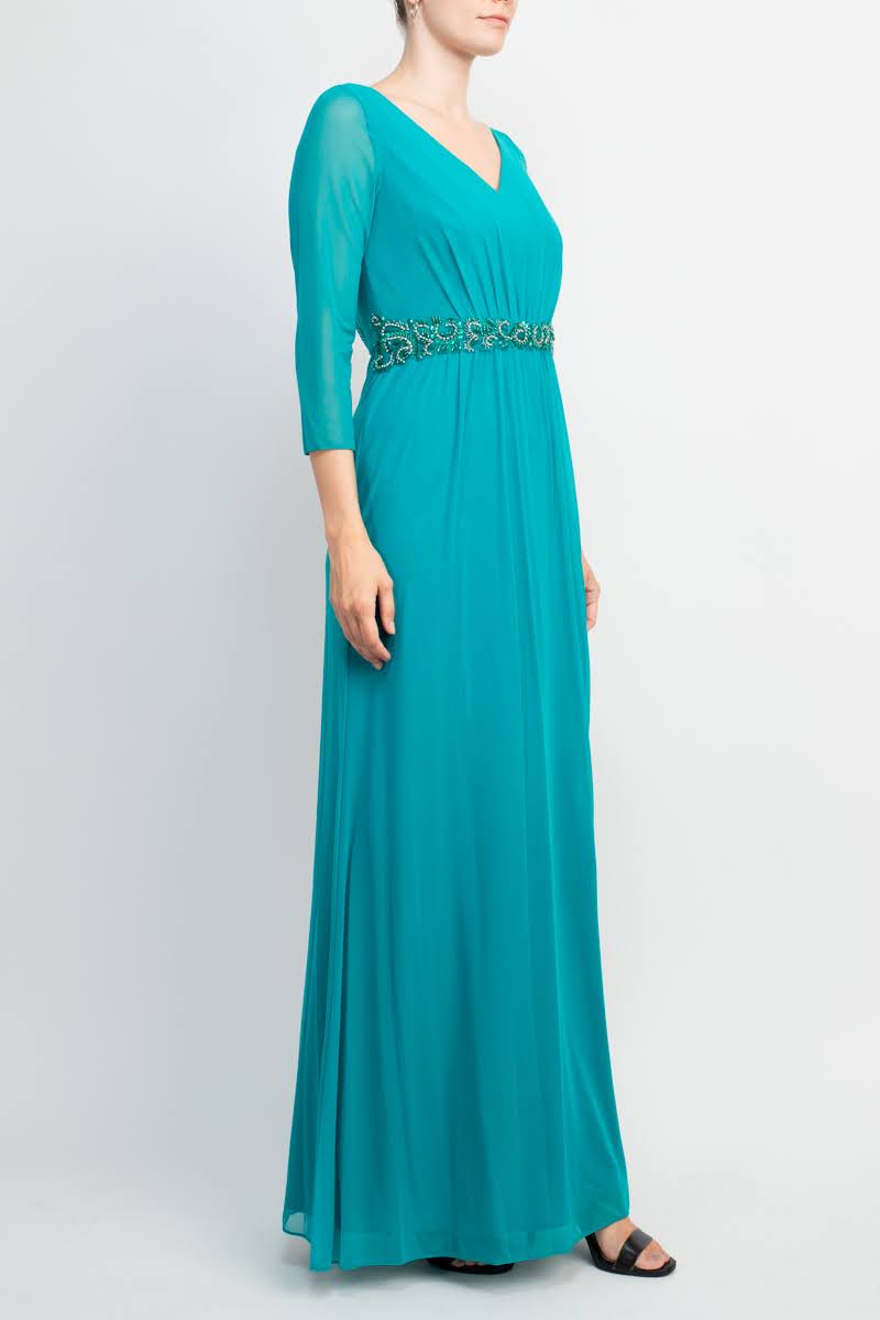 Mother of the Bride Dresses Long Waist Front Zipper Mother of the Bride Dress  GREEN