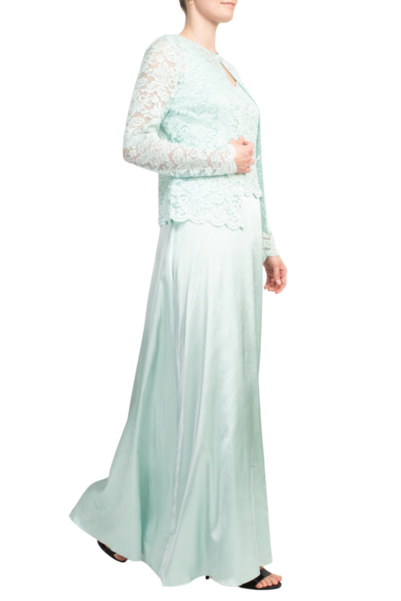 Mother of the Bride Dresses Long Mother of the Bride Lace Jacket Dress MINT