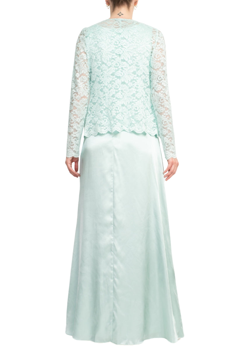 Mother of the Bride Dresses Long Mother of the Bride Lace Jacket Dress MINT