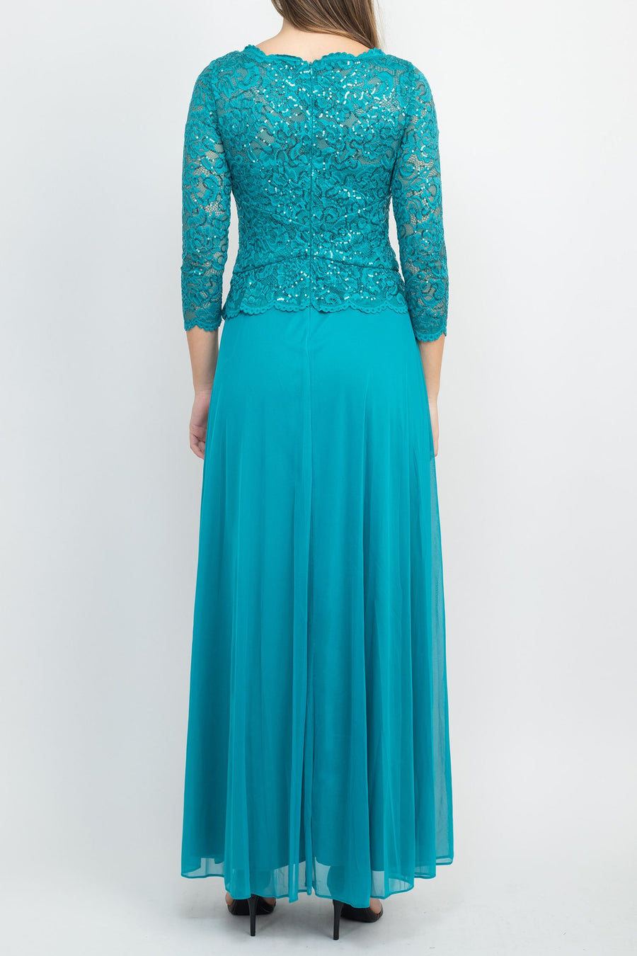Mother of the Bride Dresses Long Sleeve Sequin A Line Chiffon Dress Jade