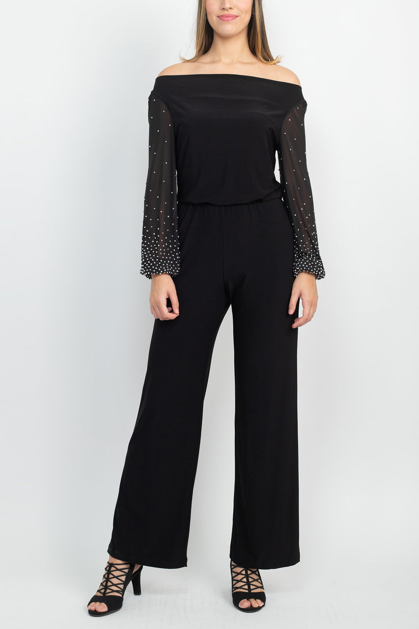 Jumpsuit Long Formal Blouson Jersey Jumpsuit BLACK