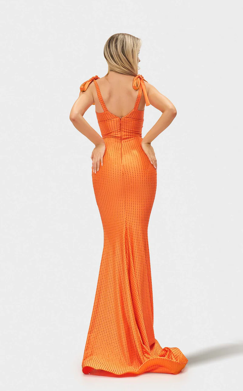 Prom Dresses Formal Mermaid Fit Long Prom Dress Neon Orange