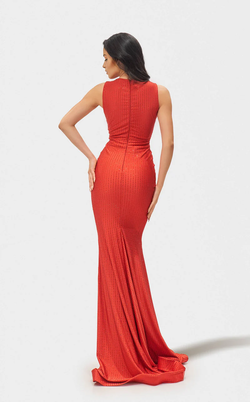 Prom Dresses Mermaid Fit Long Formal Evening Dress Red