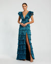 Prom Dresses Long Formal Metallic Prom Gown Blue