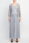 Pant Suit Long Formal Lace Mother of the Bride Pantsuit SILVER