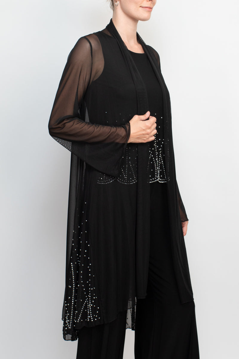 Pant Suit Long 2 Piece Formal Mother of the Bride Pantsuit BLACK