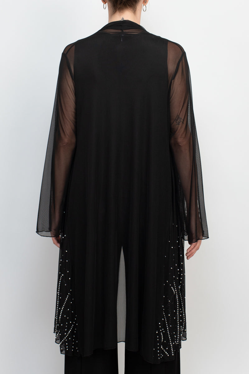 Pant Suit Long 2 Piece Formal Mother of the Bride Pantsuit BLACK