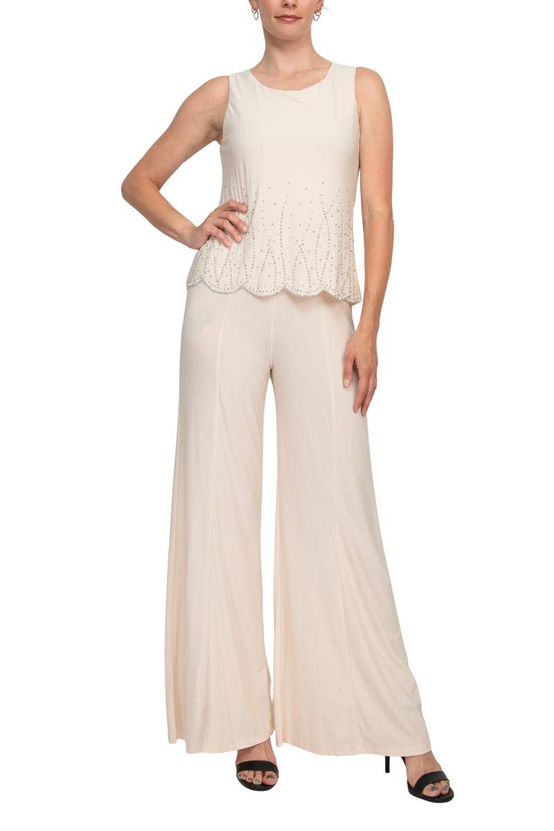 Pant Suit Long 2 Piece Formal Mother of the Bride Pantsuit CHAMPAGNE